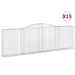 15 db íves horganyzott vas gabion kosár 400x30x120/140 cm 2