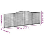 15 db íves horganyzott vas gabion kosár 400x30x120/140 cm 6