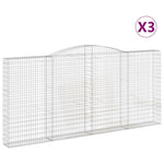 3 db íves horganyzott vas gabion kosár 200x30x180/200 cm 2