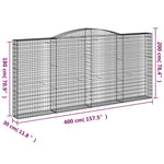 3 db íves horganyzott vas gabion kosár 200x30x180/200 cm 6