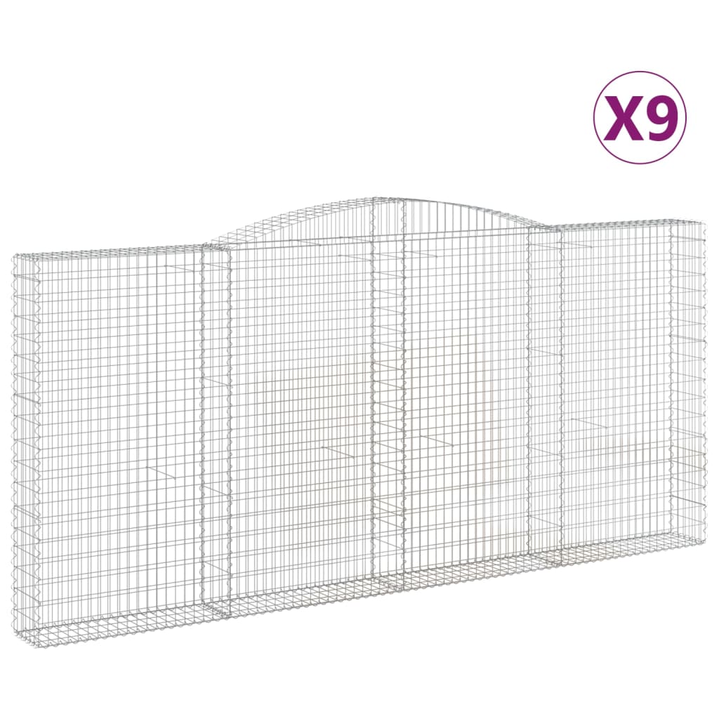 9 db íves horganyzott vas gabion kosár 400x30x180/200 cm 2