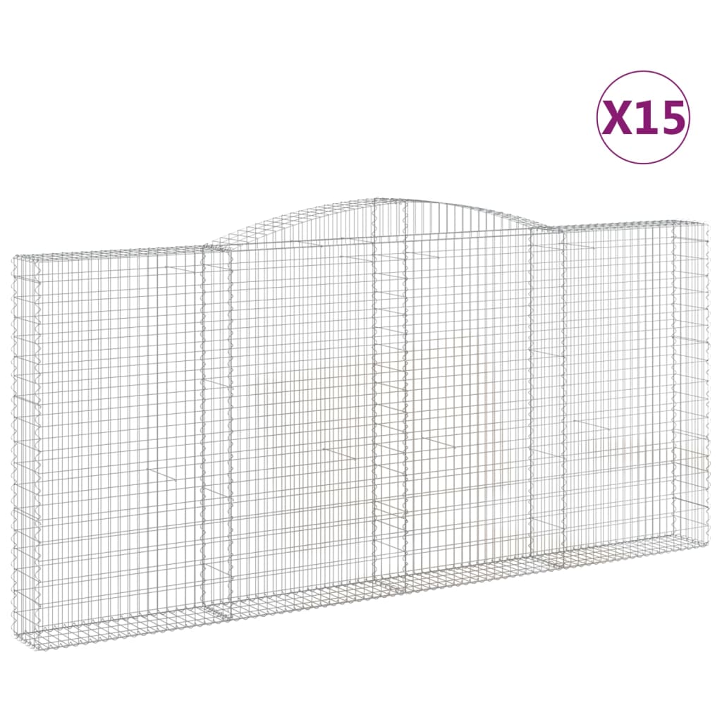 15 db íves horganyzott vas gabion kosár 400x30x180/200 cm 2