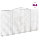 4 db íves horganyzott vas gabion kosár 400x30x220/240 cm 2