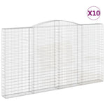 10 db íves horganyzott vas gabion kosár 400x30x220/240 cm 2
