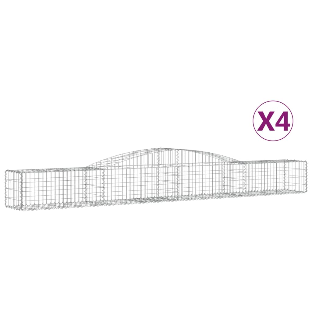 4 db íves horganyzott vas gabion kosár 400x50x40/60 cm 2