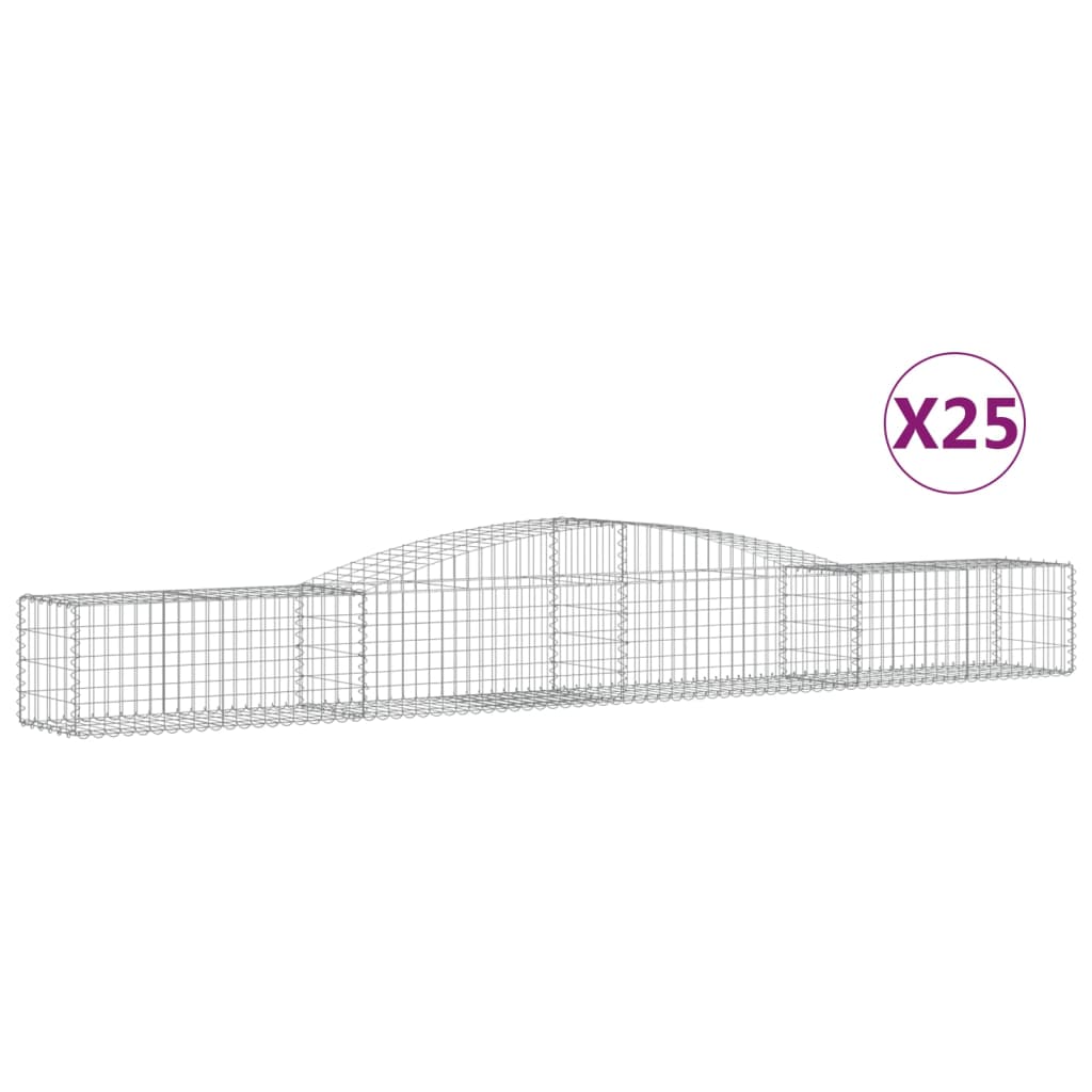 25 db íves horganyzott vas gabion kosár 400x50x40/60 cm 2