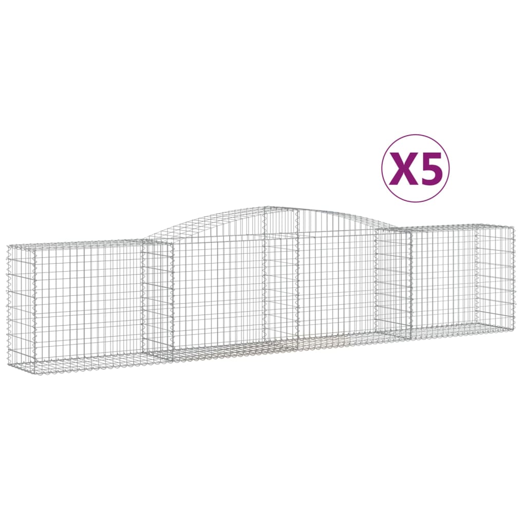 5 db íves horganyzott vas gabion kosár 400x50x80/100 cm 2