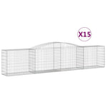 15 db íves horganyzott vas gabion kosár 400x50x80/100 cm 2