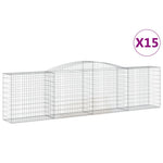 15 db íves horganyzott vas gabion kosár 400x50x100/120 cm 2