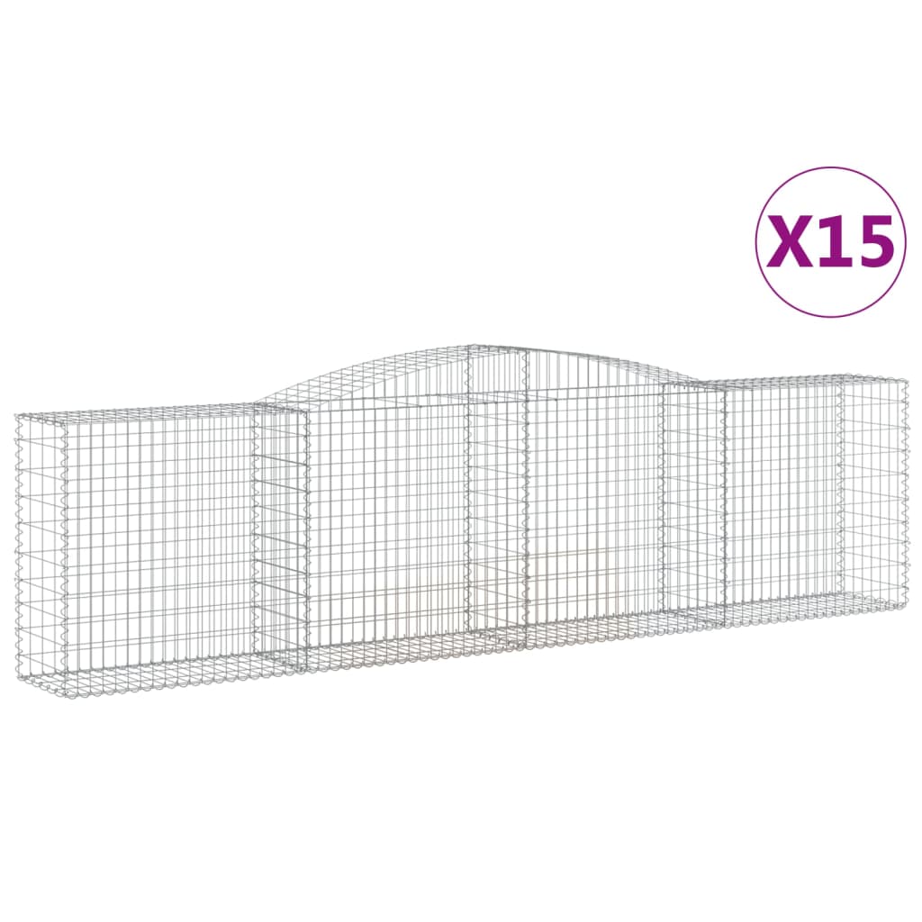 15 db íves horganyzott vas gabion kosár 400x50x100/120 cm 2