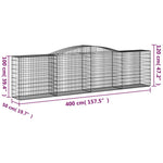 15 db íves horganyzott vas gabion kosár 400x50x100/120 cm 6