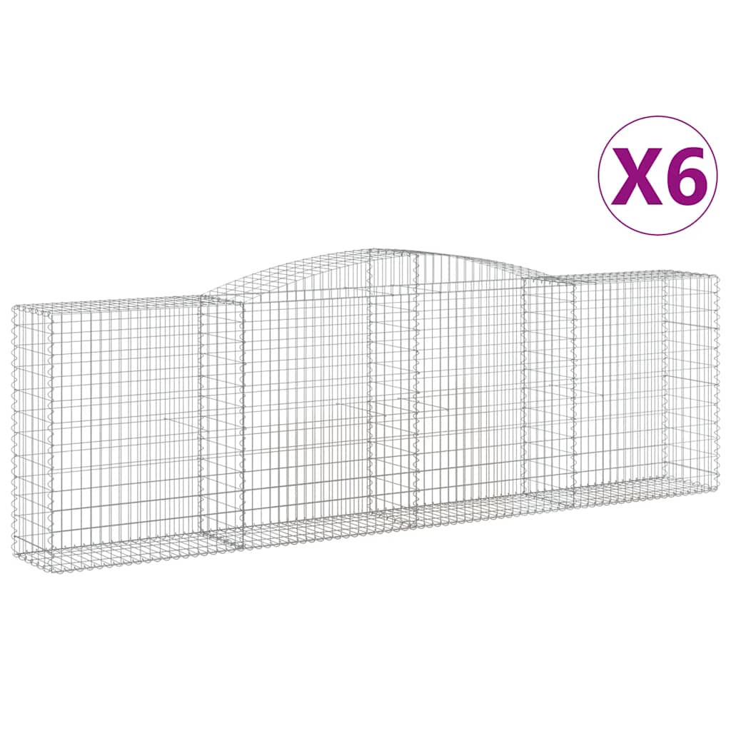 6 db íves horganyzott vas gabion kosár 400x50x120/140 cm 2