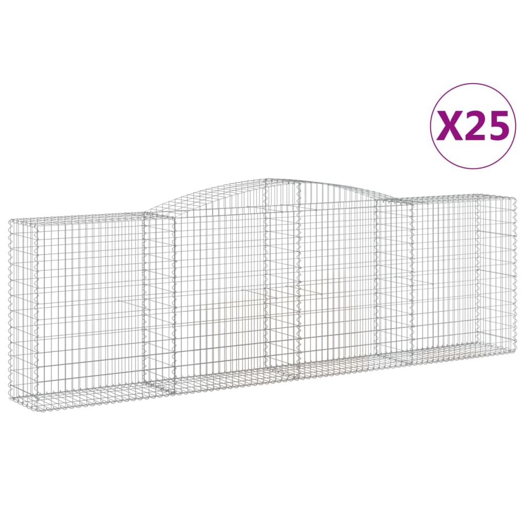25 db íves horganyzott vas gabion kosár 400x50x120/140 cm 2