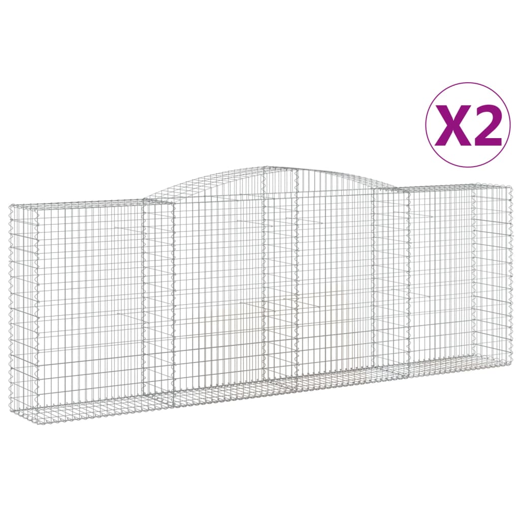 2 db íves horganyzott vas gabion kosár 400x50x140/160 cm 2