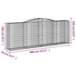2 db íves horganyzott vas gabion kosár 400x50x140/160 cm 6