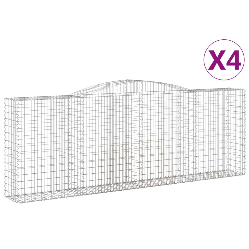 4 db íves horganyzott vas gabion kosár 400x50x140/160 cm 2