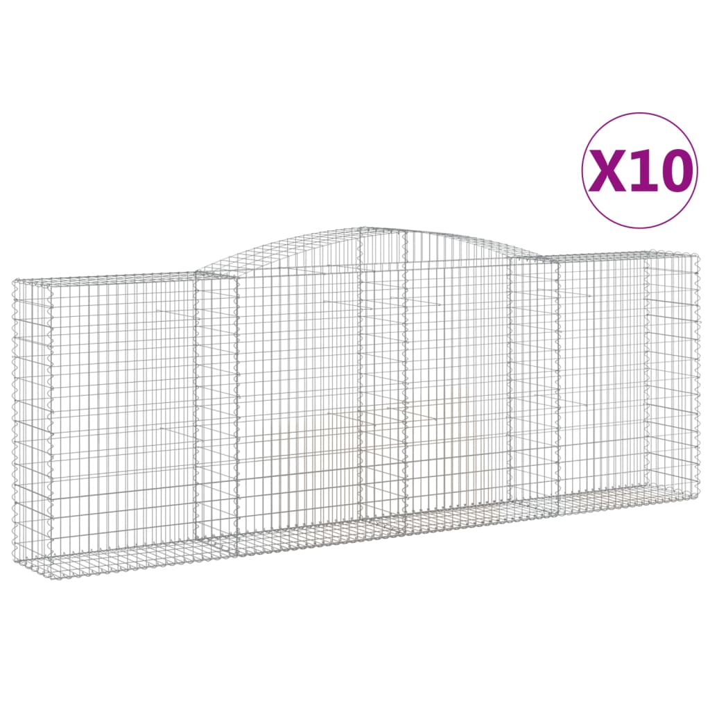 10 db íves horganyzott vas gabion kosár 400x50x140/160 cm 2