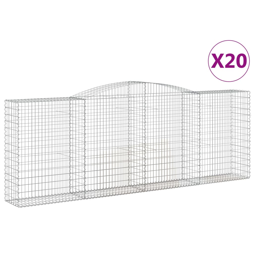 20 db íves horganyzott vas gabion kosár 400x50x140/160 cm 2