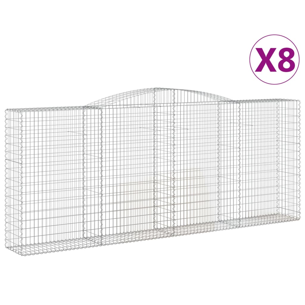 8 db íves horganyzott vas gabion kosár 400x50x160/180 cm 2