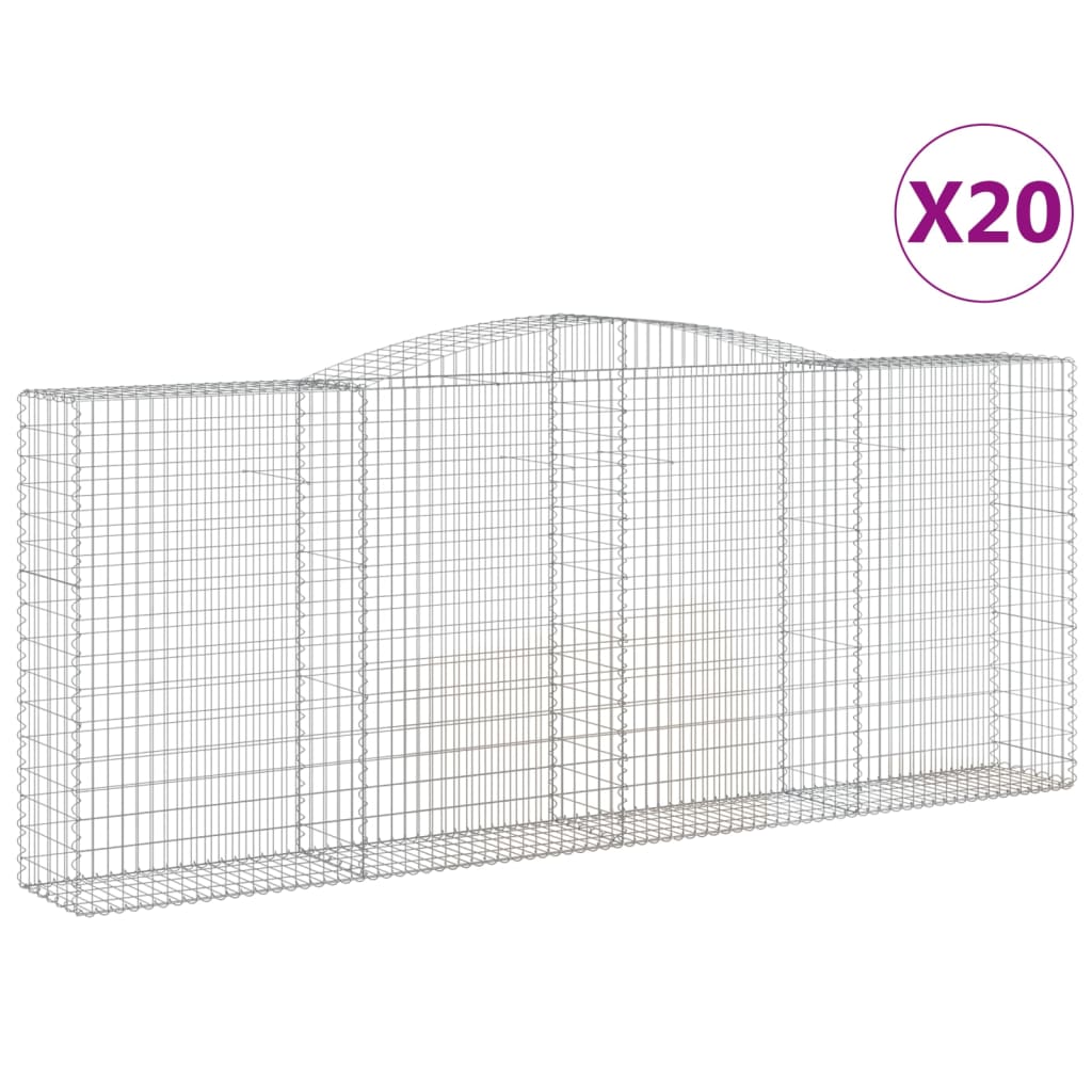 20 db íves horganyzott vas gabion kosár 400x50x160/180 cm 2