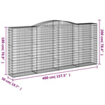 5 db íves horganyzott vas gabion kosár 400x50x180/200 cm 6
