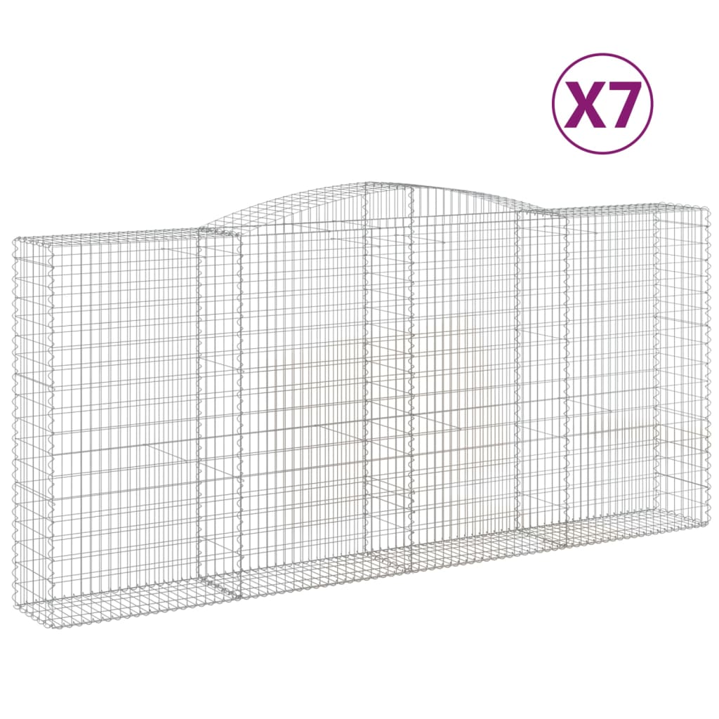 7 db íves horganyzott vas gabion kosár 400x50x180/200 cm 2