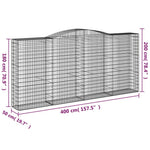 7 db íves horganyzott vas gabion kosár 400x50x180/200 cm 6
