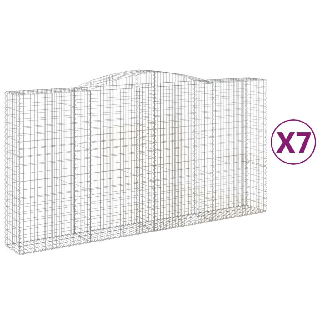 7 db íves horganyzott vas gabion kosár 400x50x200/220 cm 2