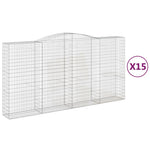 15 db íves horganyzott vas gabion kosár 400x50x200/220 cm 2