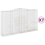 7 db íves horganyzott vas gabion kosár 400x50x220/240 cm 2