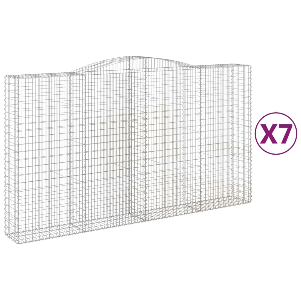 7 db íves horganyzott vas gabion kosár 400x50x220/240 cm 2