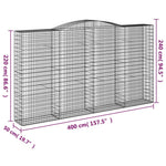 7 db íves horganyzott vas gabion kosár 400x50x220/240 cm 6
