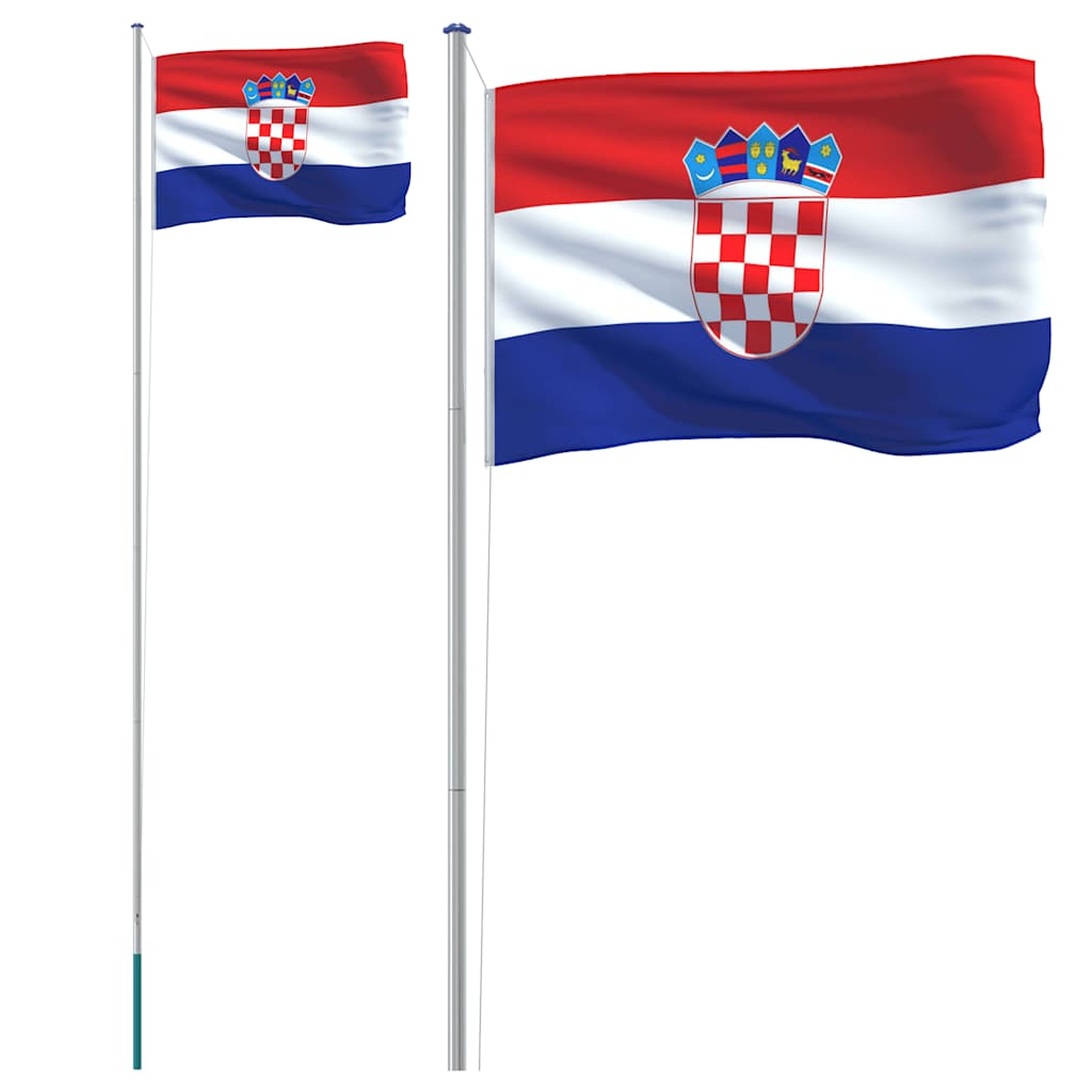 Alumínium horvát zászló és rúd 6,08 m 2