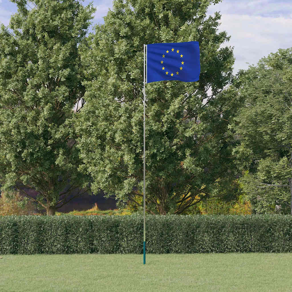 Európai uniós alumínium zászló és rúd 5,5 m