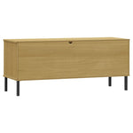 OSLO barna tömör fa cipőszekrény fém lábakkal 106 x 35 x 45 cm 6
