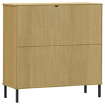 OSLO barna tömör fa könyvszekrény fém lábakkal 90x35x90,5 cm 7