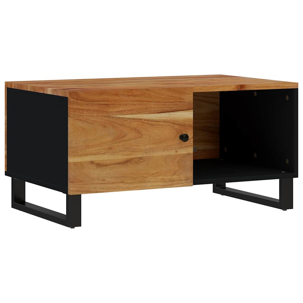Tömör akácfa és szerelt fa dohányzóasztal 80 x 50 x 40 cm 5