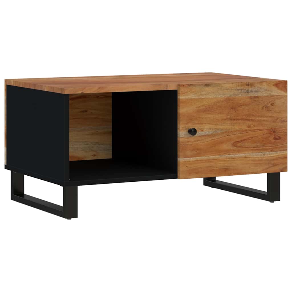Tömör akácfa és szerelt fa dohányzóasztal 80 x 50 x 40 cm 11