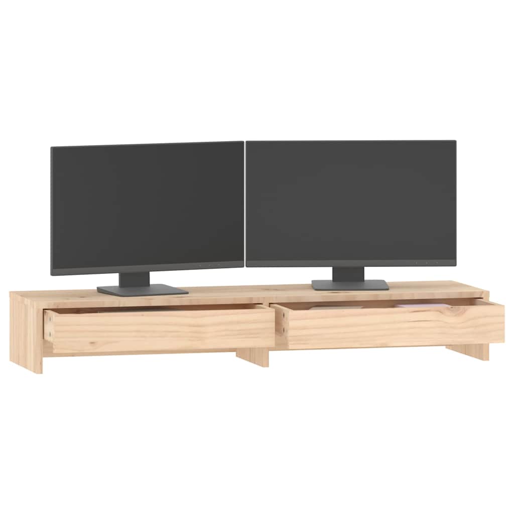 Tömör fenyőfa monitorállvány 100x27x15 cm 4