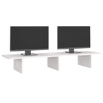 Fehér tömör fenyőfa monitorállvány 100x27x15 cm 4