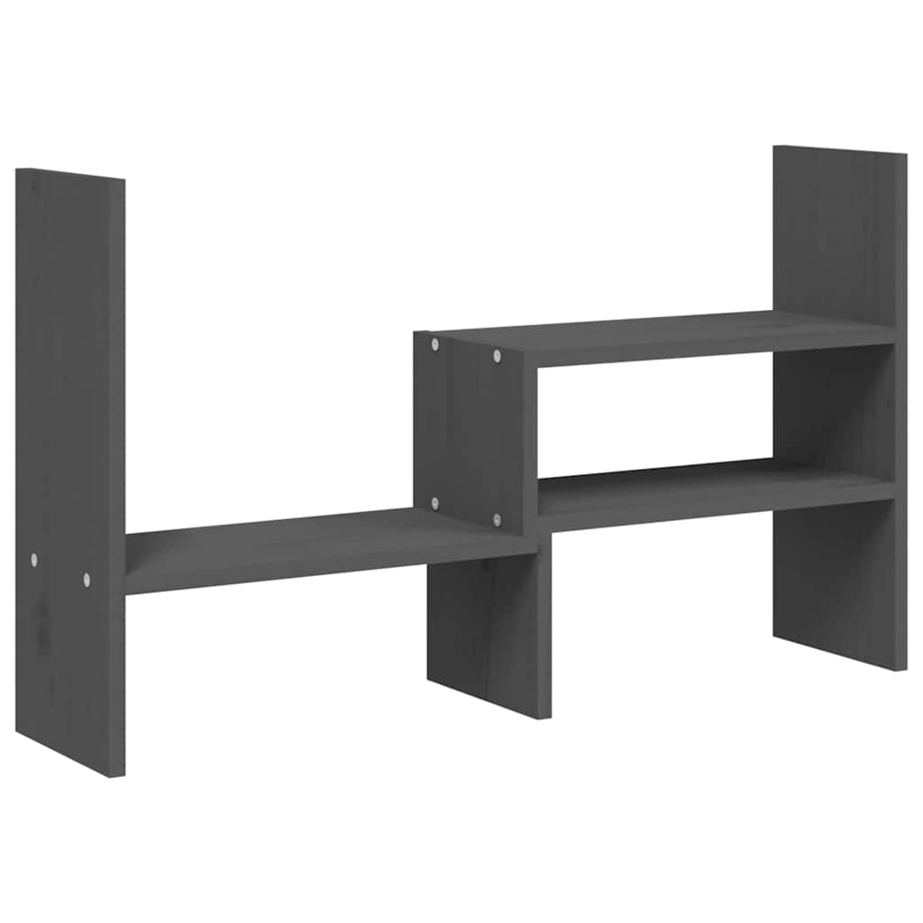 Szürke tömör fenyőfa monitorállvány (39-72) x 17 x 43 cm 2