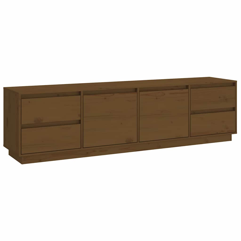Mézbarna tömör fenyőfa TV-szekrény 176x37x47,5 cm 2