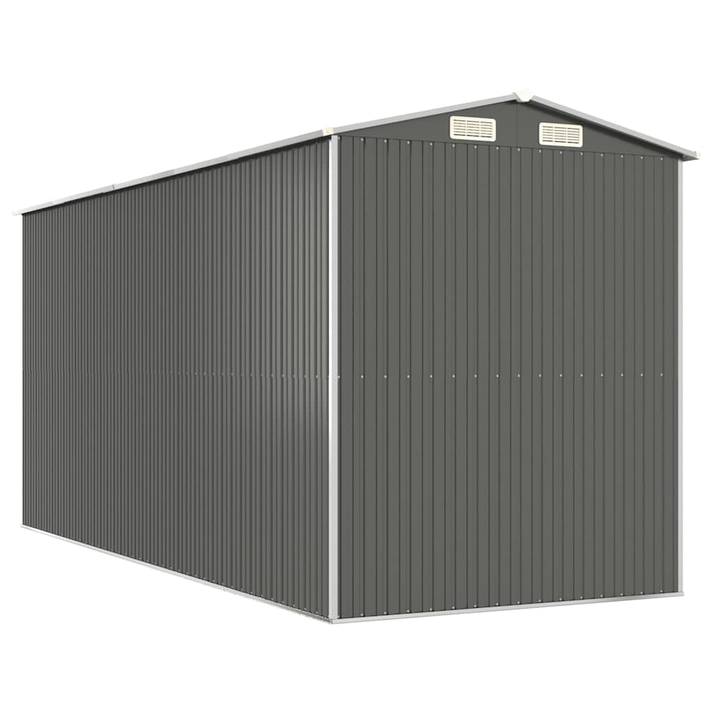 Világosszürke horganyzott acél kerti fészer 192 x 440 x 223 cm 6