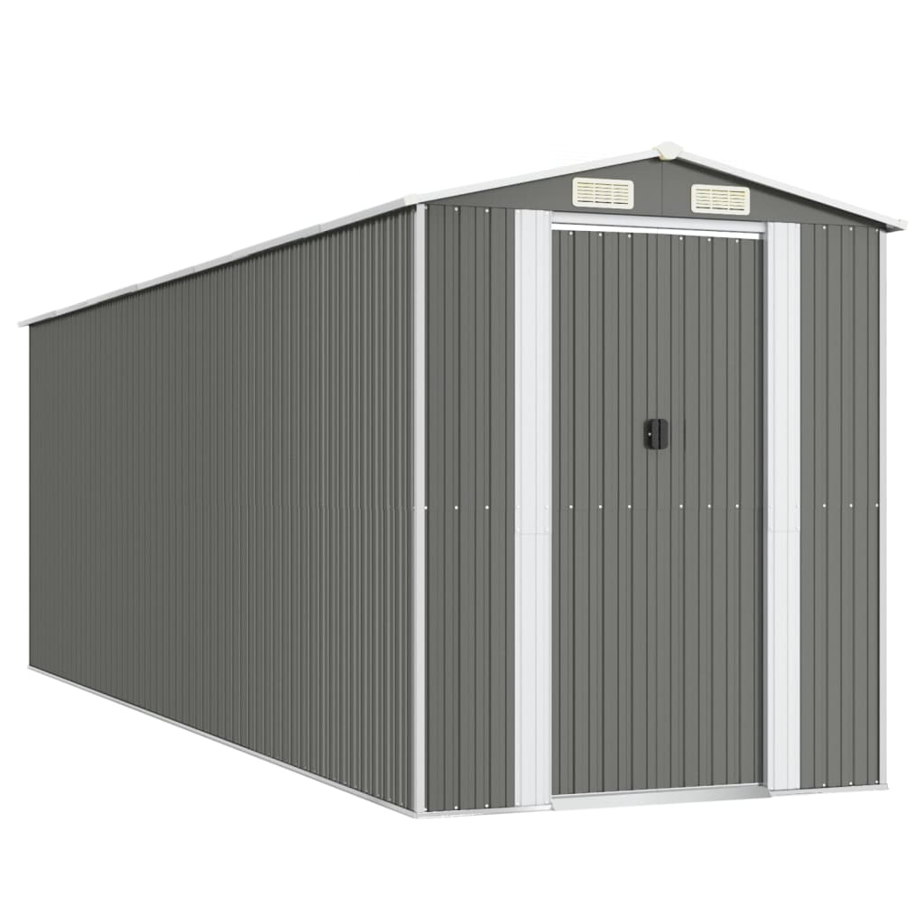 Világosszürke horganyzott acél kerti fészer 192 x 606 x 223 cm 2