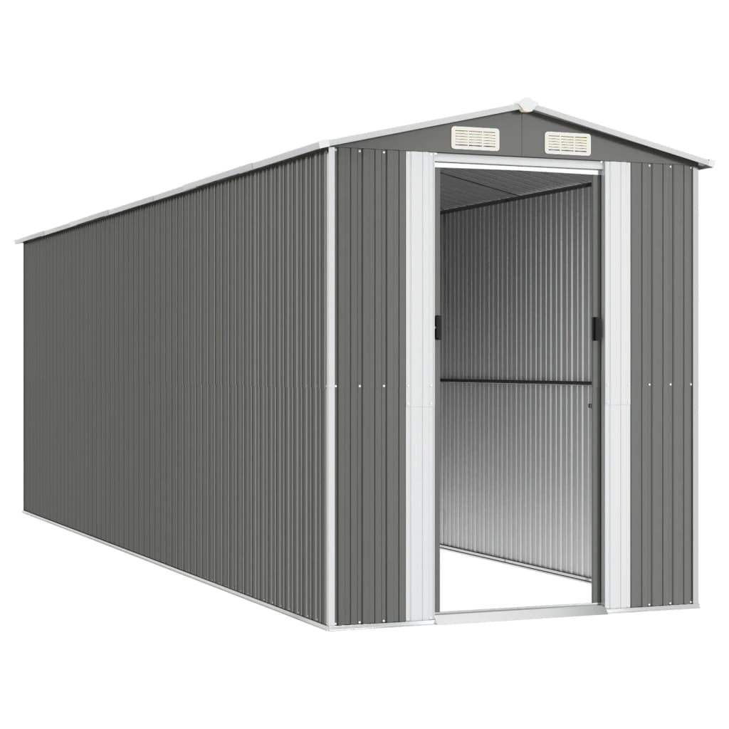 Világosszürke horganyzott acél kerti fészer 192 x 606 x 223 cm 4