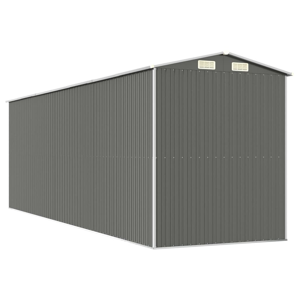 Világosszürke horganyzott acél kerti fészer 192 x 606 x 223 cm 6