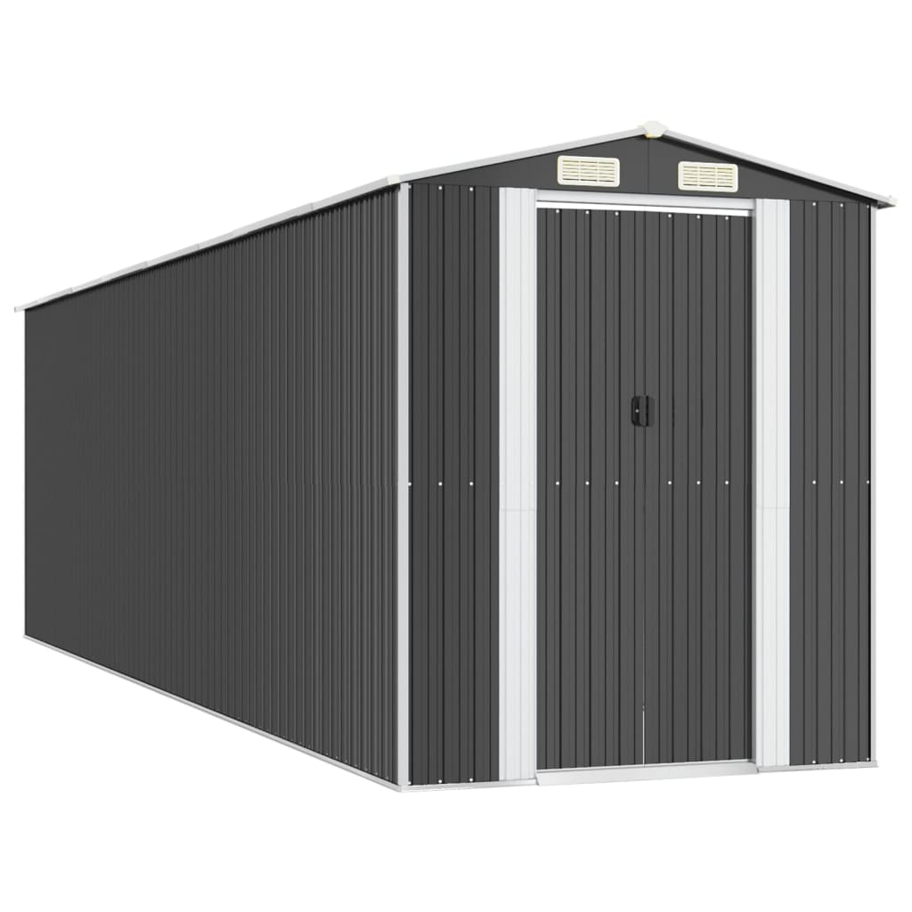 Antracitszürke horganyzott acél kerti fészer 192 x 689 x 223 cm 2