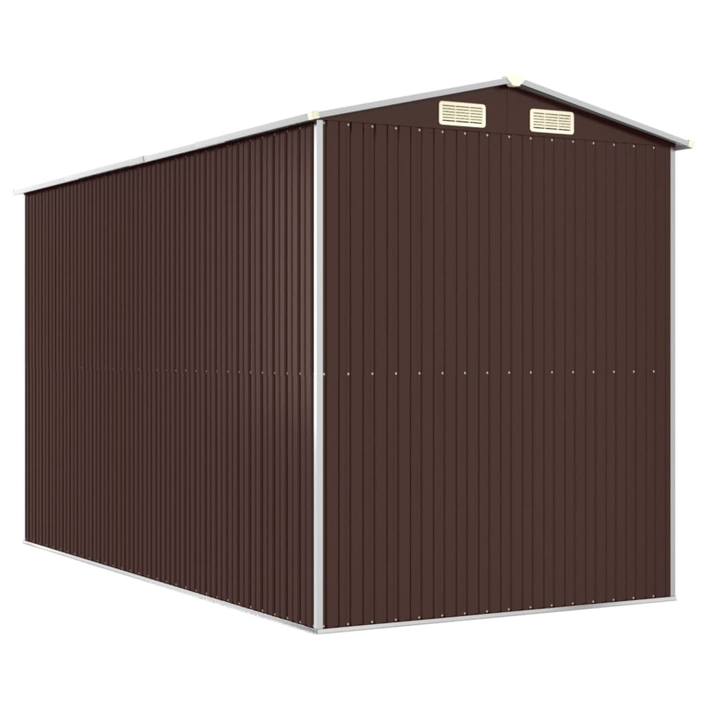 Sötétbarna horganyzott acél kerti fészer 192 x 357 x 223 cm 6
