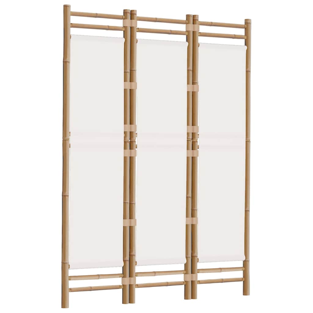3 paneles összecsukható bambusz és vászon térelválasztó 120 cm 3