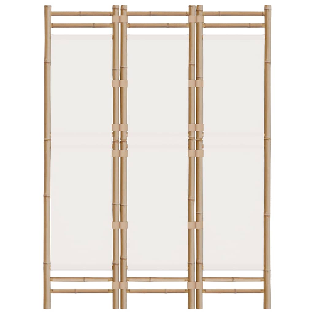 3 paneles összecsukható bambusz és vászon térelválasztó 120 cm 4